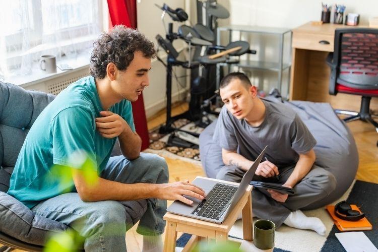 Roommates in their shared living room
